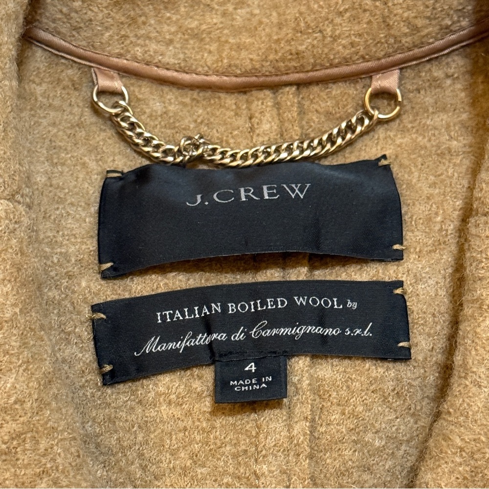 J. Crew Daphne Camel Double-Breasted Boiled Wool Top Coat - Picture 9 of 12